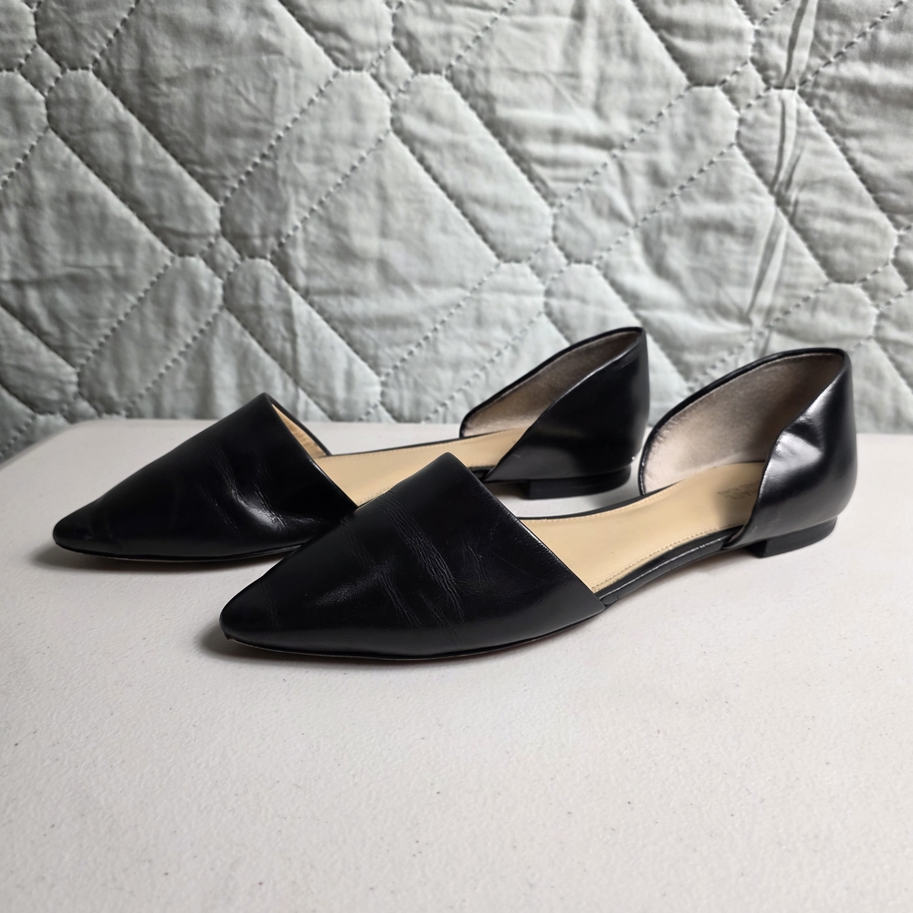 Michael Kors Julieta Flat Black leather pointed flats Silver tone  
SIZE 9M - Picture 2 of 7